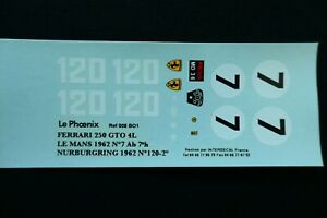 【送料無料】模型車 モデルカー デカールフェニックスフェラーリルマンニュルブルクリンクアムルタメオdecal the phoenix ferrari 250 gto 4l le mans 62nurburgring 62 no amr tameo