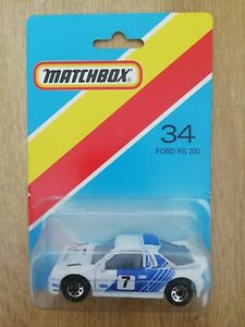 【送料無料】模型車 モデルカー マッチフォードホワイトレアレアリティmatchbox 158 ford rs 200 white 1986 rare rarity amp; ovp