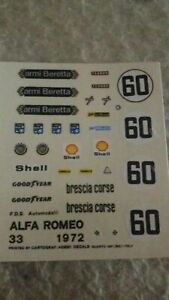 【送料無料】模型車 モデルカー デカールアルファロメオdecals 143 alfa romeo 33 year 1972