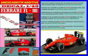 【送料無料】模型車 モデルカー アネックスデカールフェラーリアレーインプロストナイジェルマンセルannex decal 143 ferrari f190 alain prost nigel mansell1990 01
