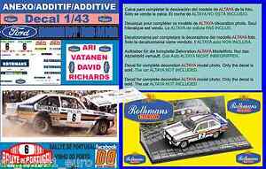 【送料無料】模型車 モデルカー アネックスデカールフォードエスコートロスマンズアリバタネンポルトガルannex decal 143 ford escort rs 1800 mk ii rothmans ari vatanen r portugal 01