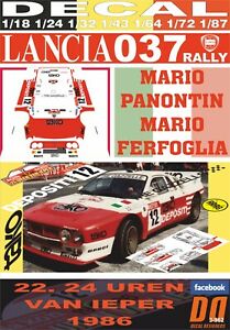 【送料無料】模型車 モデルカー デカールランチアラリーパノンチンイプレスdecal lancia 037 rally m panontin ypres 24 hours r dnf 1986 01