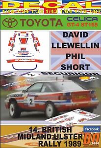 【送料無料】模型車 モデルカー デカールトヨタセリカレウェリンアルスターdecal toyota celica gt4 d llewellin ulster r 1989 3rd 01