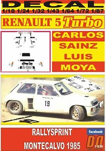 【送料無料】模型車 モデルカー デカールルノーターボサインツラリースプリントモンテカルボdecal renault 5 turbo c sainz rallysprint montecalvo 1985 winner 01