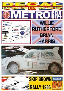 【送料無料】模型車 モデルカー デカールメトロラザフォードスキップブラウンdecal mg metro 6r4 w rutherford skip brown r 1986 4th 01