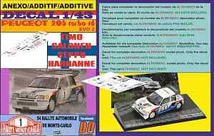 【送料無料】模型車 モデルカー アネックスデカールプジョーティモタルハモンテカルロannex decal 143 peugeot 205 t16 e2 timo tarja r montecarlo 1986 01