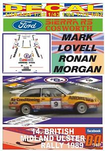 【送料無料】模型車 モデルカー デカールフォードシエラコスワースラヴェルアルスターdecal ford sierra rs cosworth m lovell ulster r dnf 1989 01｜hokushin