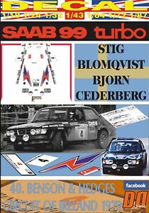 【送料無料】模型車 モデルカー デカールサーブターボブロムクヴィストアイルランドdecal saab 99 turbo s blomqvist c of ireland 1979 6th 01｜hokushin
