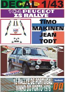 【送料無料】模型車 モデルカー デカールプジョーマキネンポルトガルdecal 143 peugeot 104 zs t makinen r portugal 1978 7th 01