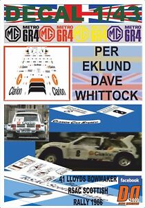 【送料無料】模型車 モデルカー デカールメトロエクルンドスコティッシュdecal 143 mg metro 6r4 per eklund scottish r dnf 1986 01｜hokushin