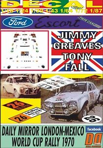 【送料無料】模型車 モデルカー デカールフォードエスコートツインカムグリーブスロンドンメキシコdecal ford escort twin cam j greaves r londonmexico 1970 8th 01