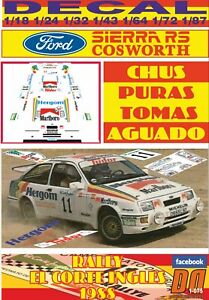 【送料無料】模型車 モデルカー デカールフォードシエラコスワースチュウマスラリーエルコルテイングルスdecal ford sierra cosworth chus puras rally el corte ingles 1988 01