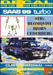 【送料無料】模型車 モデルカー デカールサーブターボブロムクヴィストスウェーデンdecal saab 99 turbo s blomqvist swedish r 1979 winner 01