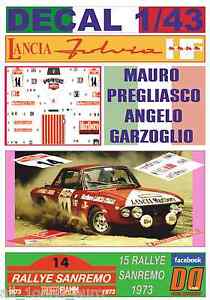 【送料無料】模型車 モデルカー デカールランチアタイソンプレリアスコサンレモdecal 143 lancia tyson hf m pregliasco r sanremo 1973 7th 01｜hokushin