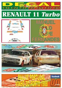 【送料無料】模型車 モデルカー デカールルノーターボロロポルトガルdecal renault 11 turbo m rolo r portugal 1987 17th 01
