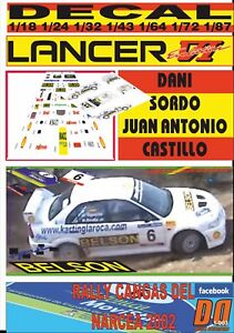 【送料無料】模型車 モデルカー デカールランサーダニソルドラリーカンガスナルセアdecal mitsubishi lancer evo vi dani sordo rally cangas narcea 2002 01