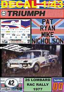 【送料無料】模型車 モデルカー デカールパットライアンラックdecal 143 triumph tr7 pat ryan rac 1977 01