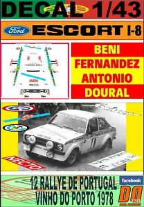 【送料無料】模型車 モデルカー デカルフォードエスコートベニーフェルナンデスポルトガルdecal 143 ford escort rs 1800 mkii beny fernandez r portugal 1978 dnf 06