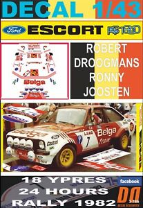 【送料無料】模型車 モデルカー デカルフォードエスコートベルガドログマンズイプレスdecal 143 ford escort rs 1800 mkii belga rdroogmans ypres r 1982 dnf 06