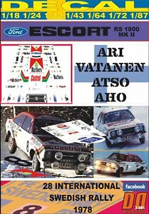 【送料無料】模型車 モデルカー デカールフォードエスコートアリバタネンスウェーデンdecal ford escort rs 1800 mk2 ari vatanen swedish r 1978 5th 06