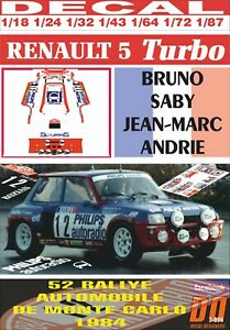 【送料無料】模型車 モデルカー デカルルノーターボサビーモンテカルロdecal renault 5 turbo bsaby rmontecarlo 1984 dnf 06