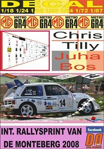【送料無料】模型車 モデルカー デカルメトロラリーモンテバーグdecal mg metro 6r4 jbos rally monteberg 2008 06