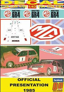 【送料無料】模型車 モデルカー デカルメトロプレゼンテーションdecal mg metro 6r4 icial presentation 1985 06