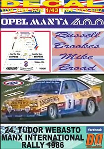【送料無料】模型車 モデルカー デカルオペルマンタブルックスマンクスインターdecal opel manta 400 rbrookes manx inter r 1986 5th 06