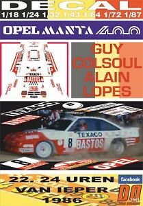 【送料無料】模型車 モデルカー デカルオペルマンタコルソウルdecal opel manta 400 gcolsoul ypres 24 hours r 1986 dnf 06