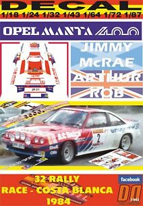 【送料無料】模型車 モデルカー デカルオペルマンタジミームクレーレースコスタブランカdecal opel manta 400 jimmy mcrae r racecosta blanca 1984 4th 06