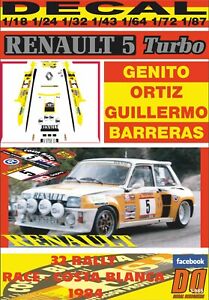 【送料無料】模型車 モデルカー デカルルノーターボオルティスレースコスタブランカdecal renault 5 turbo gortiz r racecosta blanca 1984 dnf 06