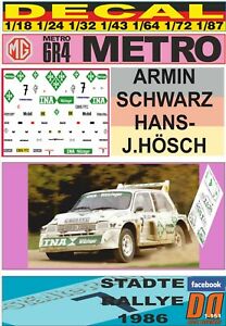 【送料無料】模型車 モデルカー デカルメトロアルミンシュヴァルツシュタッテラリーdecal mg metro 6r4 armin schwarz stadte rallye 1986 06