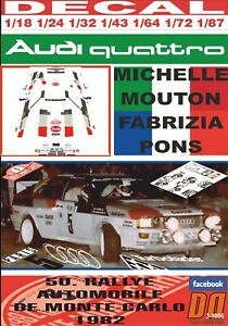 【送料無料】模型車 モデルカー デカルアウディクアトロミケーレモートンモンテカルロdecal audi quattro michele mouton r montecarlo 1982 dnf 06