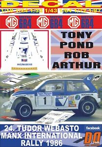 【送料無料】模型車 モデルカー デカルメトロトニーポンドマンクスインテルdecal mg metro 6r4 tony pond manx inter r 1986 winner 06