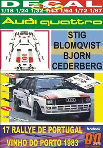 【送料無料】模型車 モデルカー デカルアウディクワトロデポルトガルdecal audi quattro a1 sblomqvist r de portugal 1983 dnf 06
