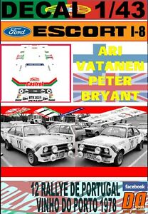 【送料無料】模型車 モデルカー デカルフォードエスコートバタネンポルトガルdecal 143 ford escort rs 1800 mkii avatanen r portugal 1978 dnf 06