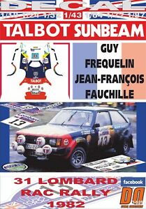 【送料無料】模型車 モデルカー デカールタルボットサンビームロータスフレケリンdecal talbot sunbeam lotus gfrequelin rac r 1982 11st 06