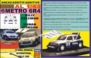 【送料無料】模型車 モデルカー アネキソデカルメトロコールマンドニゴールanexo decal 143 mg metro 6r4 bcoleman donegal r 1986 winner 06