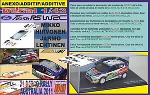 【送料無料】模型車 モデルカー アネックスデカルフォードフィエスタヒルヴォネンオーストラリアanexo decal 143 ford fiesta rs wrc mhirvonen raustralia 2011 winner 06