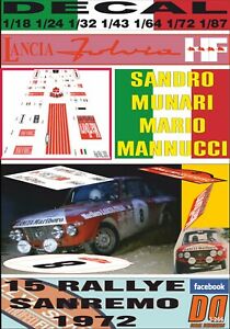 【送料無料】模型車 モデルカー デカルランチアフルビアサンドロムナリラリーサンレモdecal lancia fulvia hf sandro munari rallye sanremo 1972 dnf 06