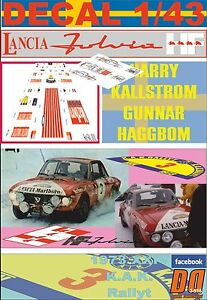 【送料無料】模型車 モデルカー デカルランチアフルビアクーペカルストロームスウェーデンdecal 143 lancia fulvia 16 coupe hf hkallstrom rswedish 1973 4th 06
