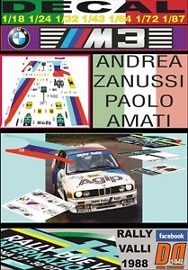 【送料無料】模型車 モデルカー デカールアンドレアザヌッシラリーヴァリdecal bmw m3 andrea zanussi rally valli 1988 06