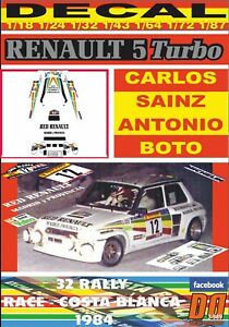 【送料無料】模型車 モデルカー デカルルノーターボレースコスタブランカdecal renault 5 turbo csainz r racecosta blanca 1984 5th 06
