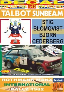【送料無料】模型車 モデルカー デカールタルボットサンビームロータスdecal talbot sunbeam lotus sblomqvist manx r 1982 dnf 06