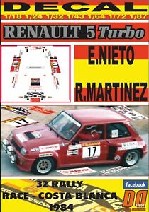 【送料無料】模型車 モデルカー デカルルノーターボレースコスタブランカdecal renault 5 turbo enieto r racecosta blanca 1984 9th 06