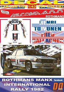 【送料無料】模型車 モデルカー デカルオペルアスコーナロスマンスアンリトイヴォネンdecal opel ascona 400 rothmans henri toivonen manx r 1982 dnf 06