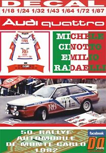 【送料無料】模型車 モデルカー デカルアウディクワトロシノールトモンテカルロdecal audi quattro a1 mcinotto r montecarlo 1982 dnf 06