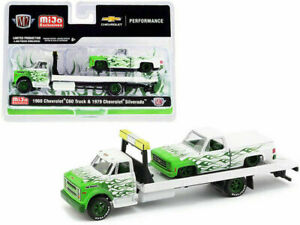【送料無料】模型車 モデルカー シェビーフラットベッドシルバーラードグリーングレーズm2 c60 chevy flatbed 68 amp; silverado 79 with green glames 39200 mjs04 164