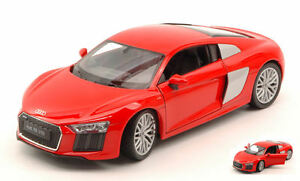 【送料無料】模型車 モデルカー アウディモデルウェリーaudi r8 v10 2016 red 124 model 24065r welly｜hokushin