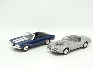 【送料無料】模型車 モデルカー ヤトミンロットシボレーシェベルポンティアックyatming sb 143 lot of 2 chevrolet chevelle pontiac firebird